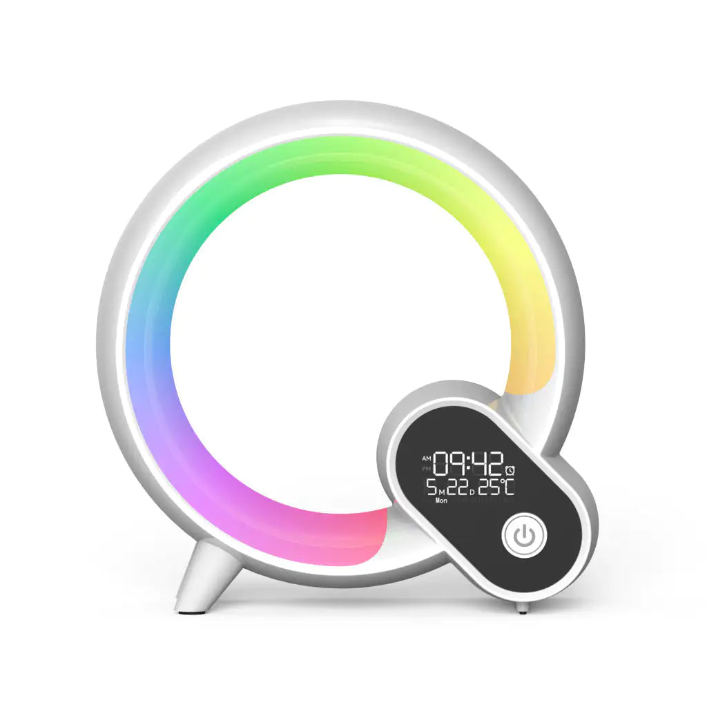 Creative Q Light Sunrise Alarm Clock – Bluetooth Speaker, White Noise, & Color-Changing Atmosphere Lamp with App Control