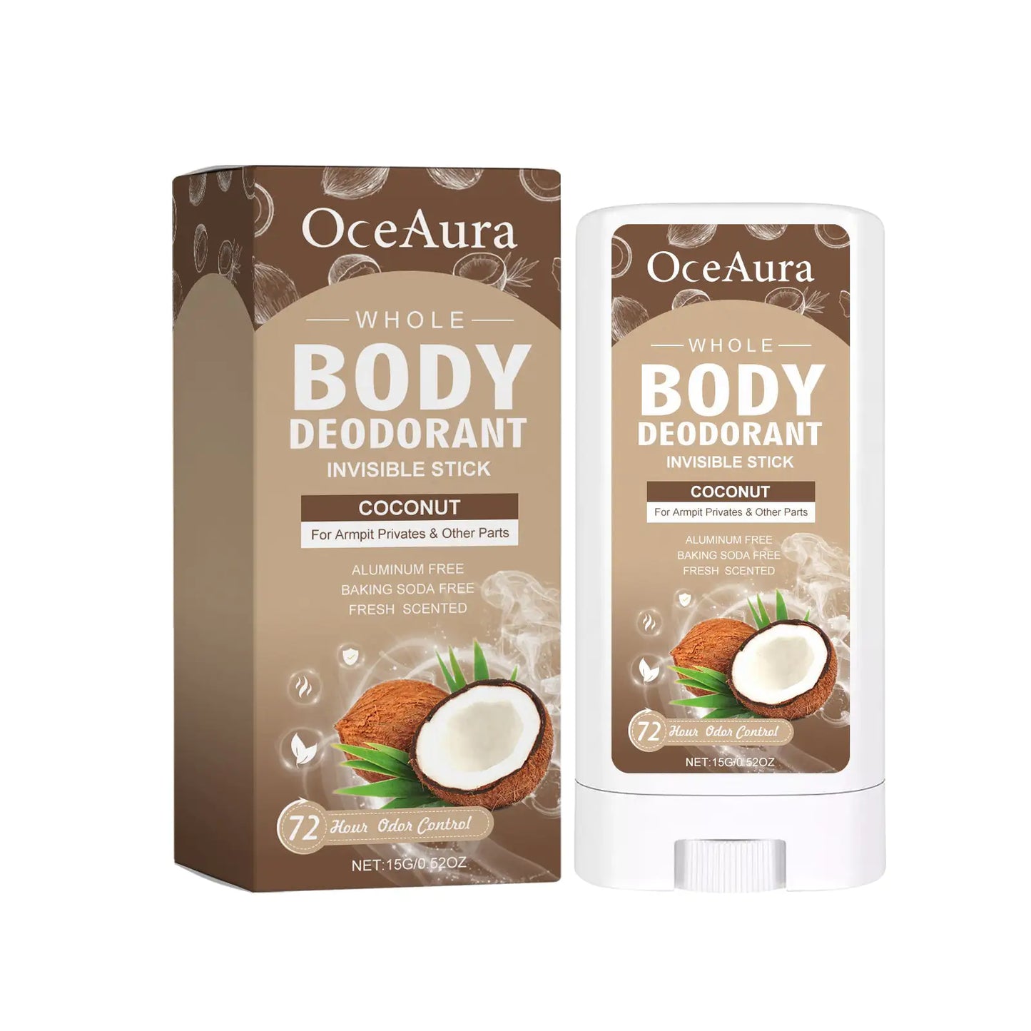 OceAura Whole Body Deodorant Stick — Mild, Clean Scent | Sweat & Odor Control (Unisex)
