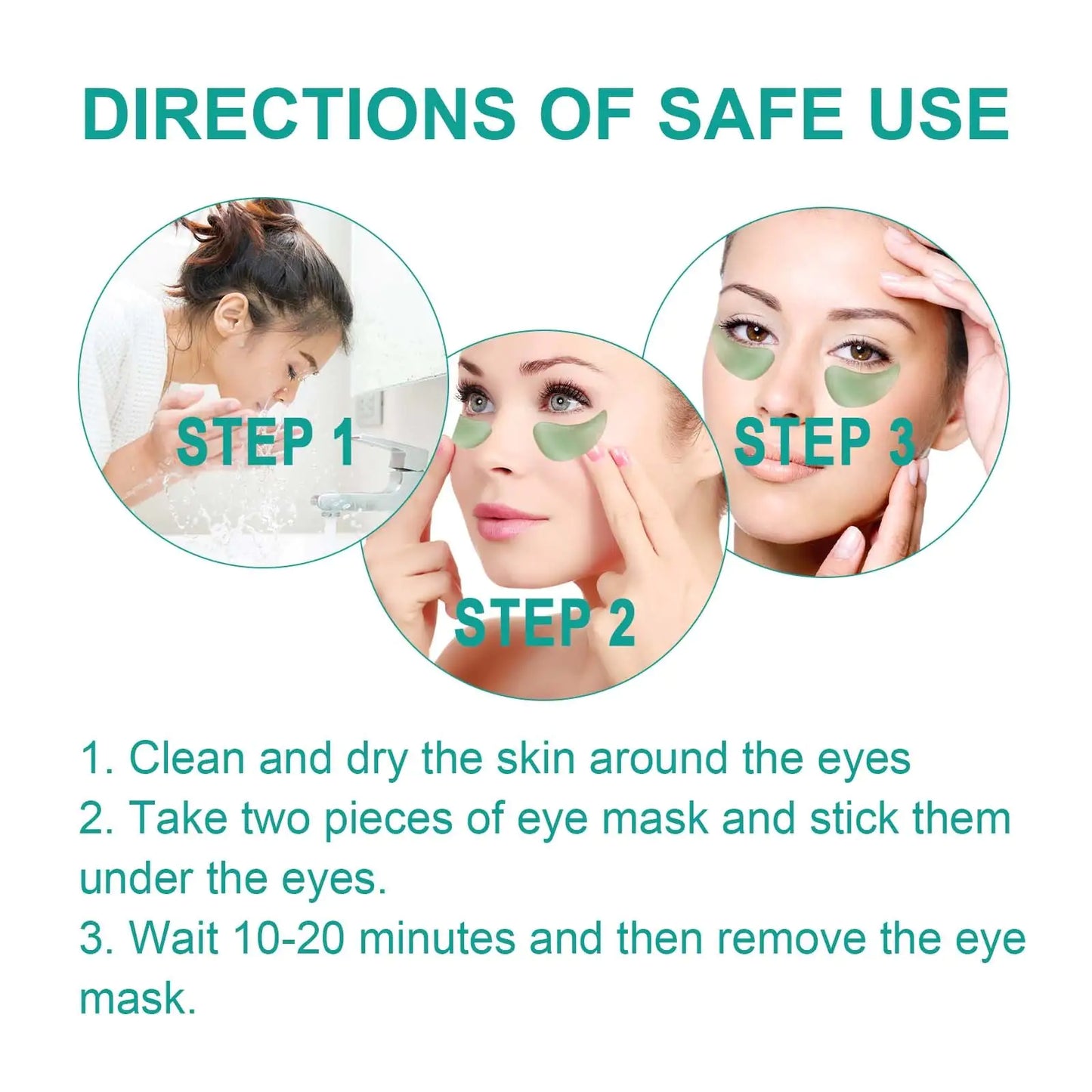 EELHOE Chlorella Vera Hydrogel Eye Mask – Hydrating & Firming Patches for Dark Circles, Puffiness & Fine Lines
