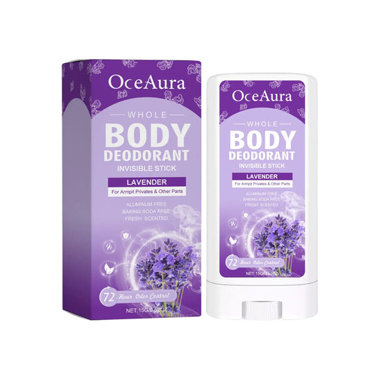 OceAura Whole Body Deodorant Stick — Mild, Clean Lavender Scent | Odor Control & Skin Softening (Unisex)