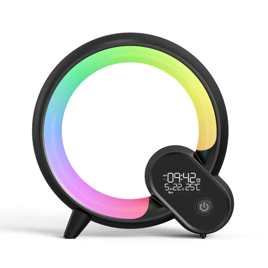 Creative Q Light Sunrise Alarm Clock – Bluetooth Speaker, White Noise, & Color-Changing Atmosphere Lamp with App Control