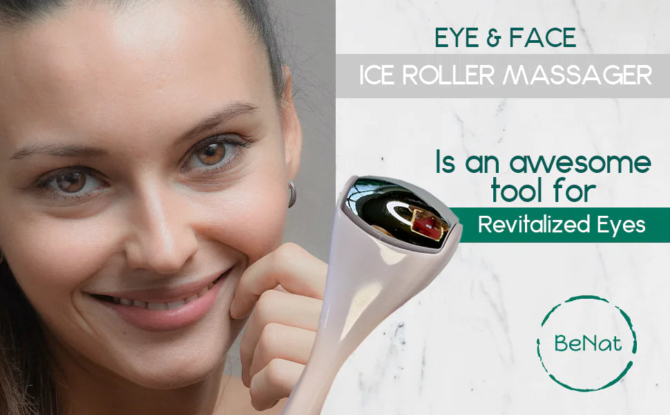 Eye & Face Ice Roller Massager — Cooling Depuffing Facial Roller