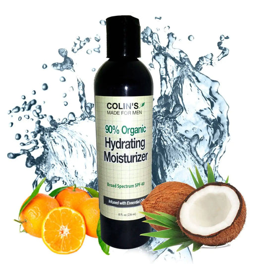 Organic Face Moisturizer with Broad Spectrum SPF 40 – Lightweight, Non‑Greasy (Men)