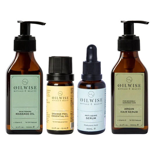 Oilwise Firming Care Kit — Essential Oils & Serums for Skin, Hair & Body | Anti-Cellulite, Anti-Aging, Repair